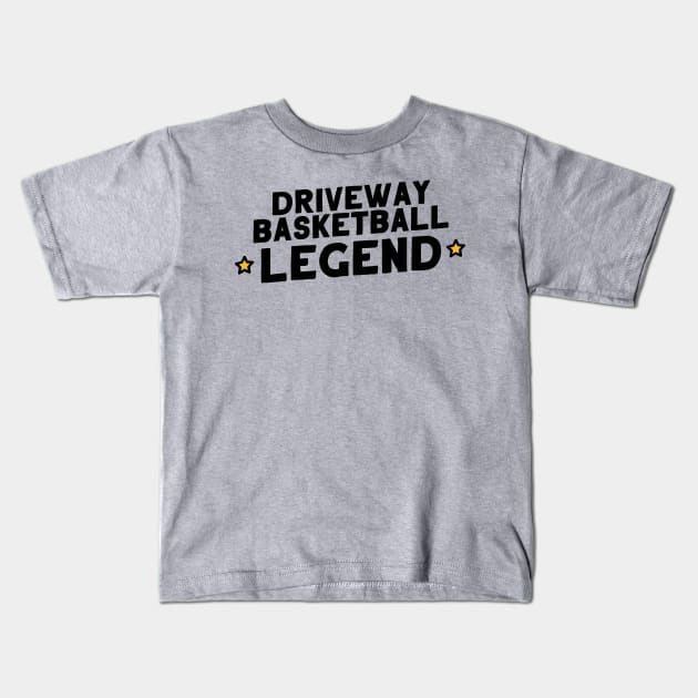 Driveway Basketball Legend Kids T-Shirt by artnessbyjustinbrown